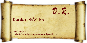 Duska Réka névjegykártya